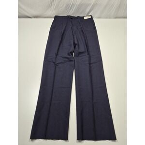 VTG John Alexander Dress Pants Mens 36x36 Blue Wool Pleated Straight Unhemmed